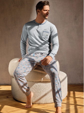 Pigiama uomo serafino in jersey di cotone – GO SURF | INFIOREUOMO