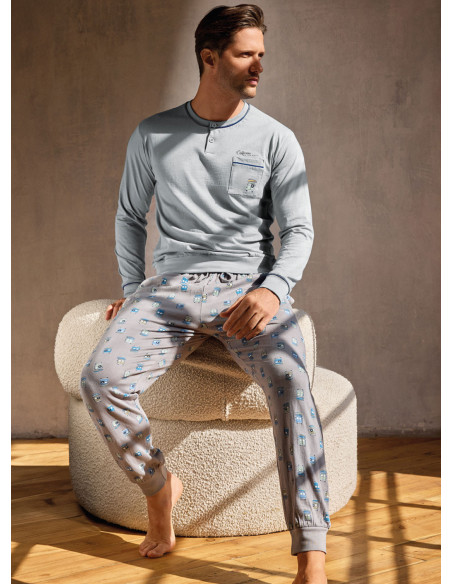 Pigiama uomo serafino in jersey di cotone – GO SURF | INFIOREUOMO