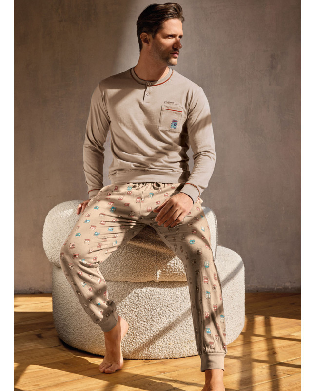 Pigiama uomo serafino in jersey di cotone – GO SURF | INFIOREUOMO