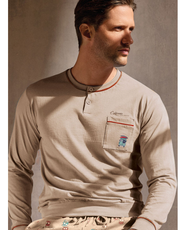 Pigiama uomo serafino in jersey di cotone – GO SURF | INFIOREUOMO