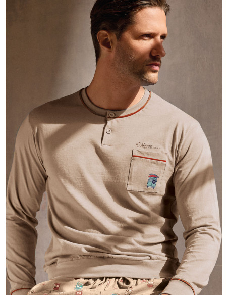 Pigiama uomo serafino in jersey di cotone – GO SURF | INFIOREUOMO