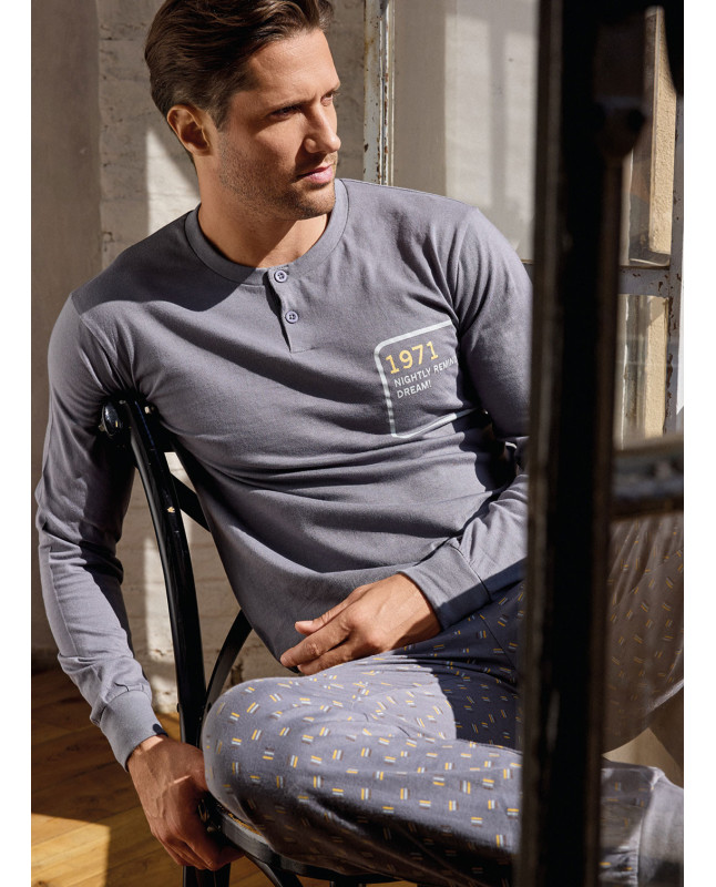 Pigiama uomo serafino in jersey di cotone – MIKADO | INFIOREUOMO