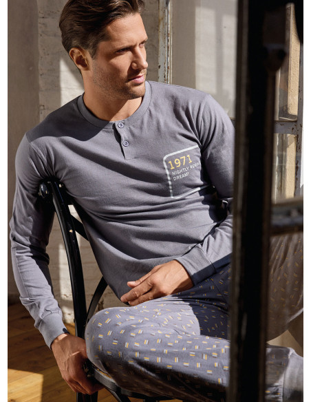 Pigiama uomo serafino in jersey di cotone – MIKADO | INFIOREUOMO