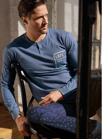 Pigiama uomo serafino in jersey di cotone – MIKADO | INFIOREUOMO