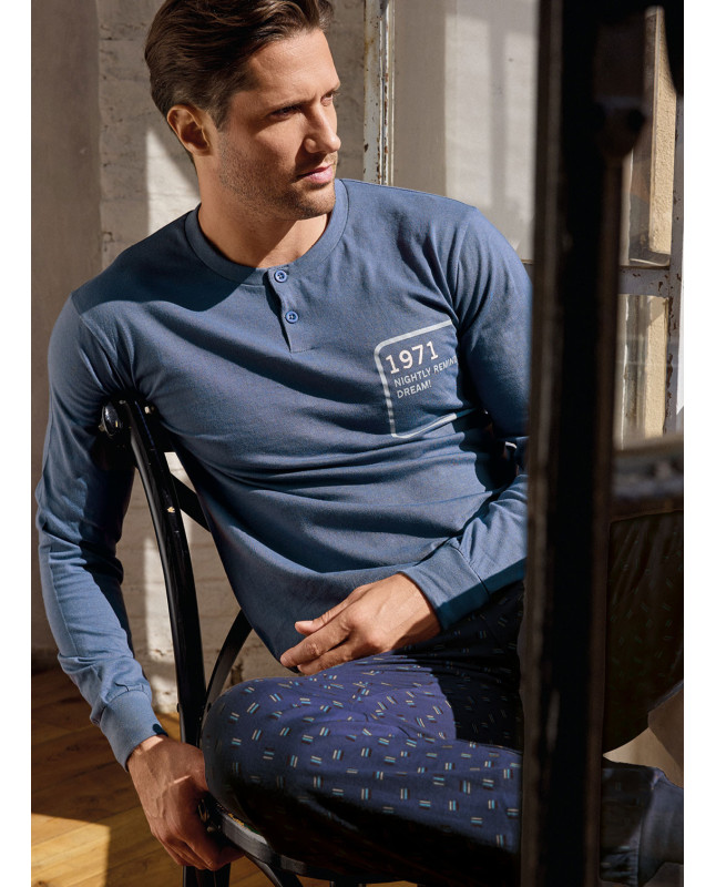 Pigiama uomo serafino in jersey di cotone – MIKADO | INFIOREUOMO