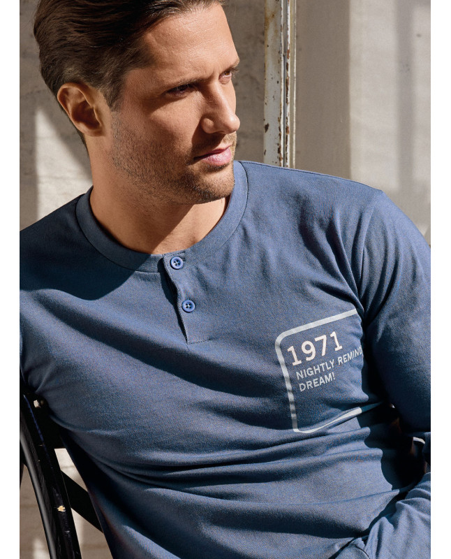 Pigiama uomo serafino in jersey di cotone – MIKADO | INFIOREUOMO