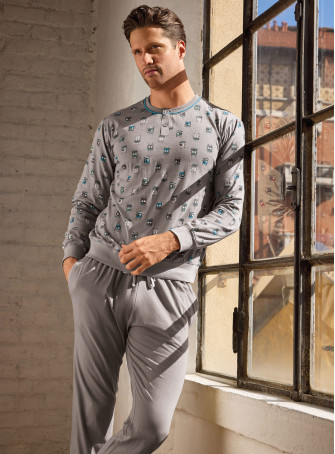 Pigiama uomo serafino in jersey di cotone – GO SURF | INFIOREUOM 2