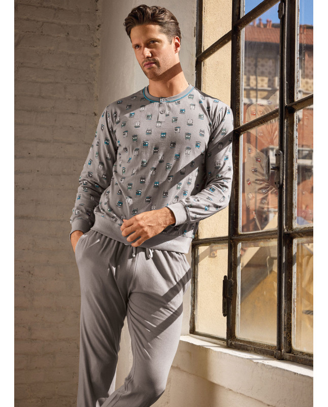 Pigiama uomo serafino in jersey di cotone – GO SURF | INFIOREUOM