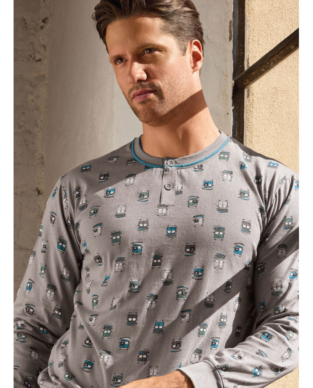 Pigiama uomo serafino in jersey di cotone – GO SURF | INFIOREUOM