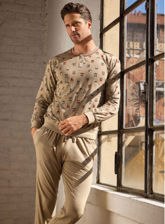 Pigiama uomo serafino in jersey di cotone – GO SURF | INFIOREUOM