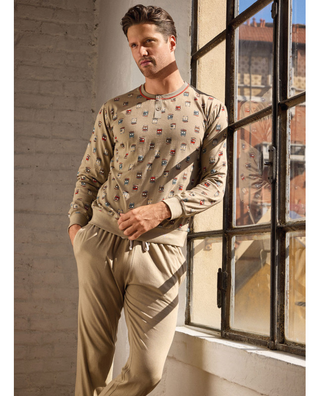 Pigiama uomo serafino in jersey di cotone – GO SURF | INFIOREUOM