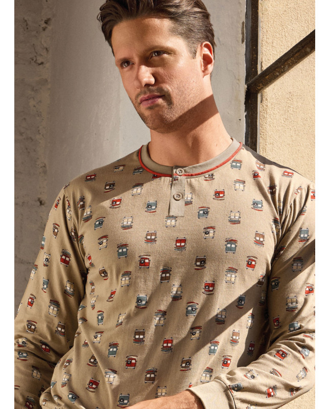 Pigiama uomo serafino in jersey di cotone – GO SURF | INFIOREUOM