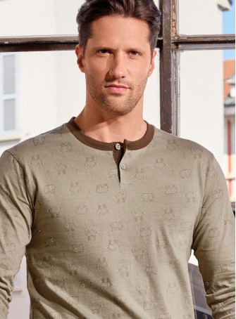 Pigiama uomo serafino in jersey di cotone – Desert | INFIOREUOMO 2