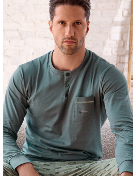 Pigiama uomo serafino jersey cotone Airship | INFIOREUOMO