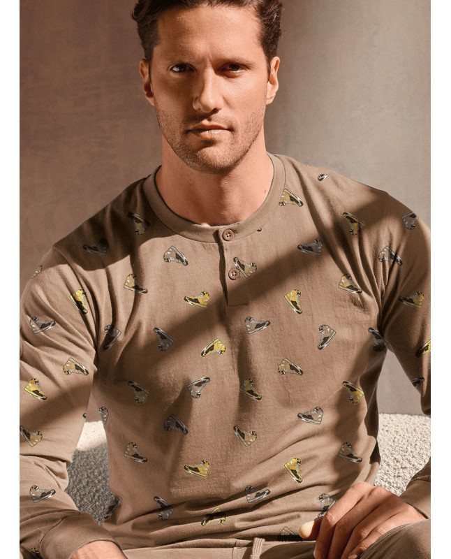 Pigiama uomo serafino jersey cotone Jogging | INFIOREUOMO