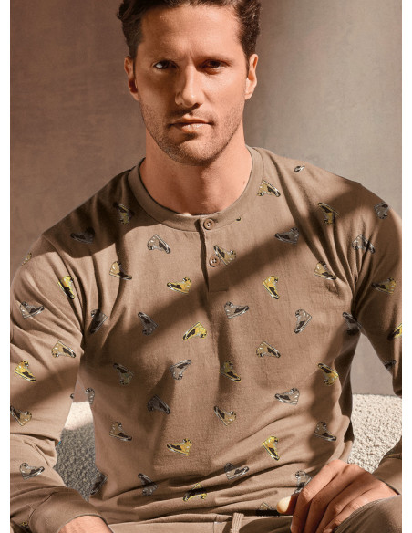 Pigiama uomo serafino jersey cotone Jogging | INFIOREUOMO