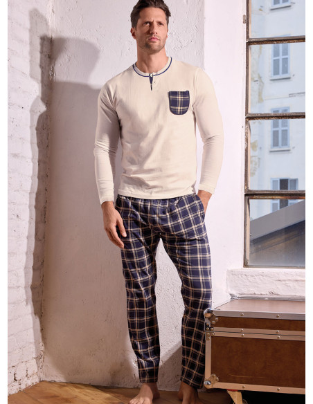 Pigiama uomo serafino in jersey di cotone – CHILLING | INFIOREUOMO