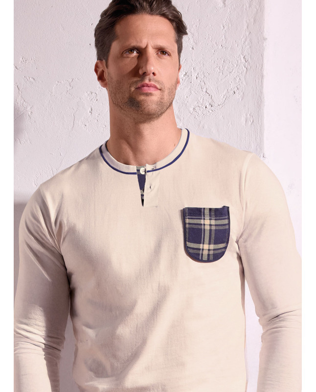 Pigiama uomo serafino in jersey di cotone – CHILLING | INFIOREUOMO