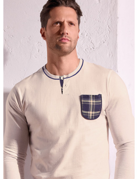 Pigiama uomo serafino in jersey di cotone – CHILLING | INFIOREUOMO