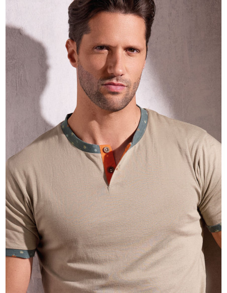 Pigiama uomo serafino cotone shorts Oasi | INFIOREUOMO