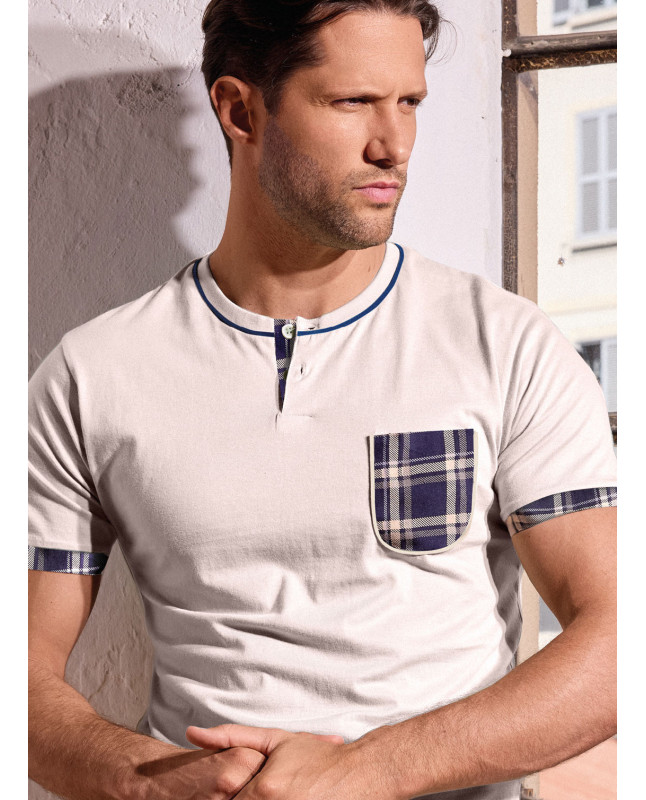 Pigiama uomo serafino cotone shorts Chilling | INFIOREUOMO