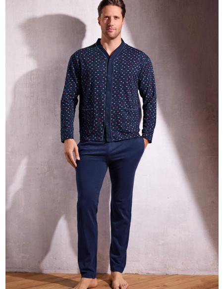 Pigiama uomo aperto jersey cotone Oasi | INFIOREUOMO