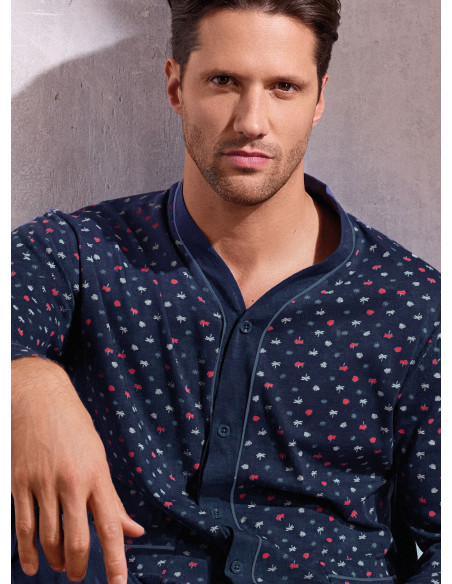 Pigiama uomo aperto jersey cotone Oasi | INFIOREUOMO