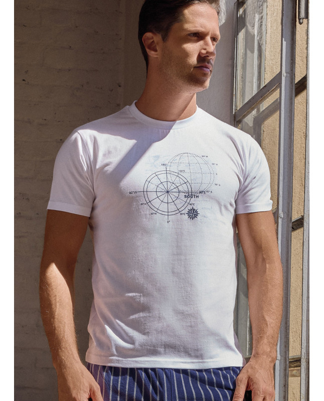 Pigiama girocollo uomo jersey cotone World Trip | INFIOREUOMO