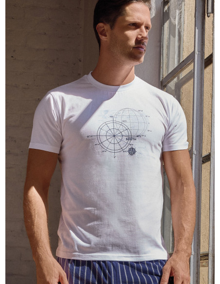 Pigiama girocollo uomo jersey cotone World Trip | INFIOREUOMO