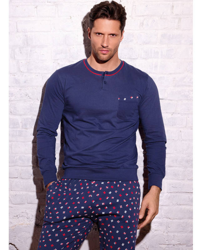 Pigiama uomo serafino in jersey di cotone – Desert | INFIOREUOMO