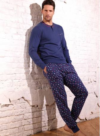 Pigiama uomo serafino in jersey di cotone – Desert | INFIOREUOMO