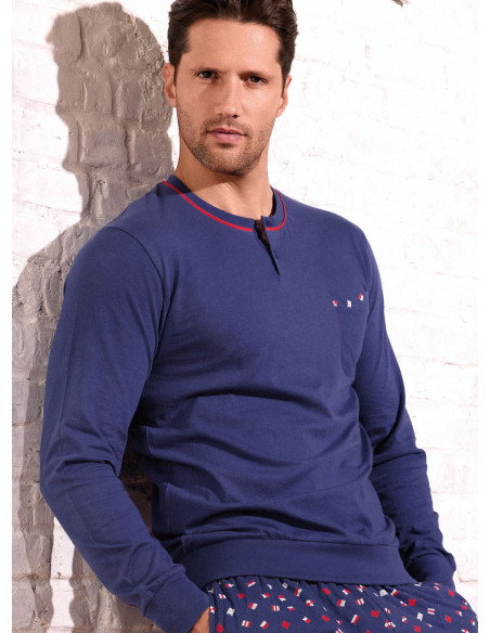 Pigiama uomo serafino in jersey di cotone – Desert | INFIOREUOMO