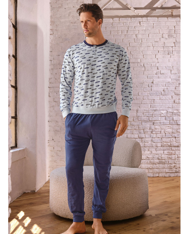 Pigiama uomo serafino jersey cotone Airship | INFIOREUOMO