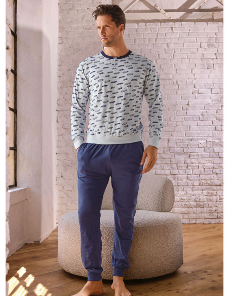 Pigiama uomo serafino jersey cotone Airship | INFIOREUOMO