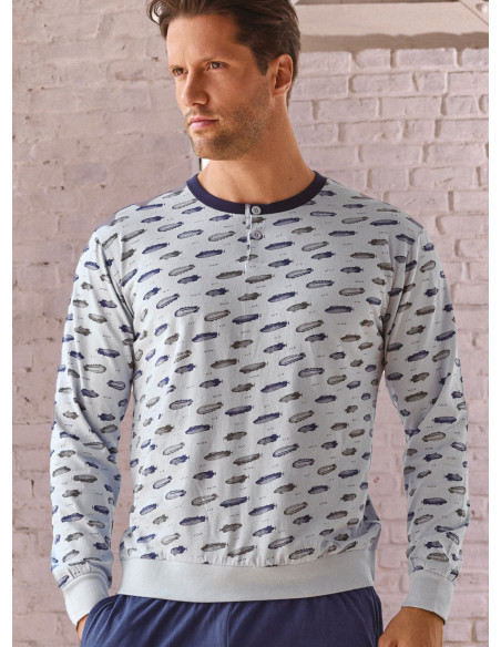 Pigiama uomo serafino jersey cotone Airship | INFIOREUOMO