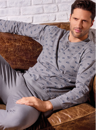 Pigiama uomo serafino jersey cotone Vintage | INFIOREUOMO 2