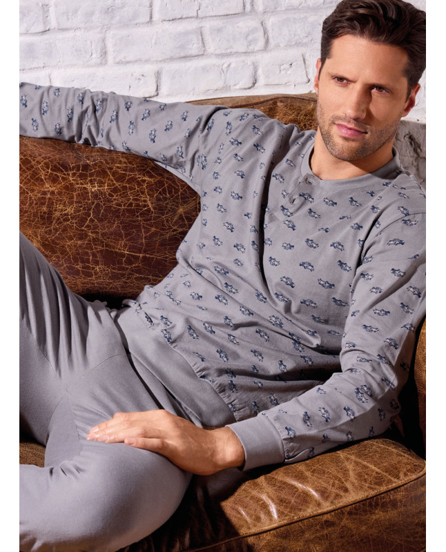 Pigiama uomo serafino jersey cotone Vintage | INFIOREUOMO