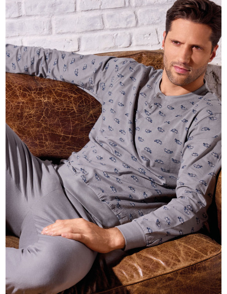 Pigiama uomo serafino jersey cotone Vintage | INFIOREUOMO