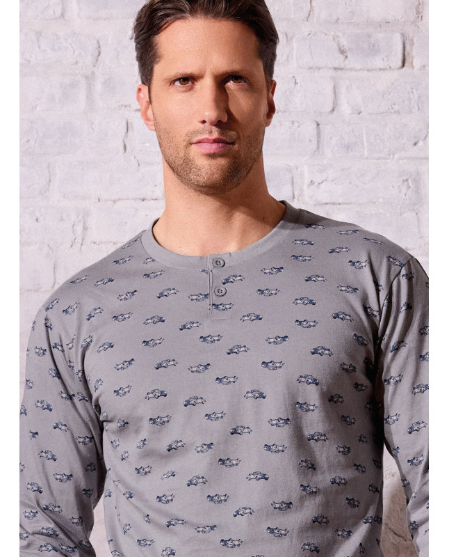 Pigiama uomo serafino jersey cotone Vintage | INFIOREUOMO