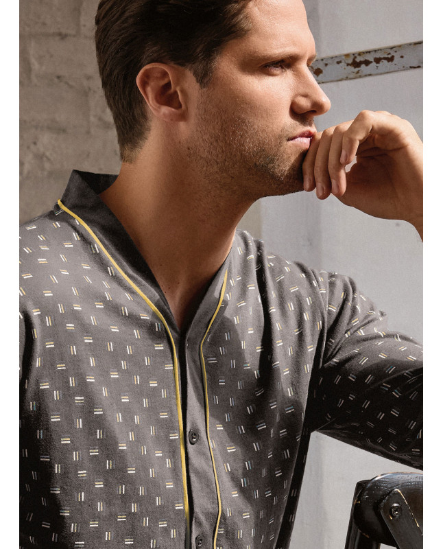Pigiama uomo aperto jersey cotone Mikado | INFIOREUOMO