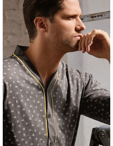 Pigiama uomo aperto jersey cotone Mikado | INFIOREUOMO