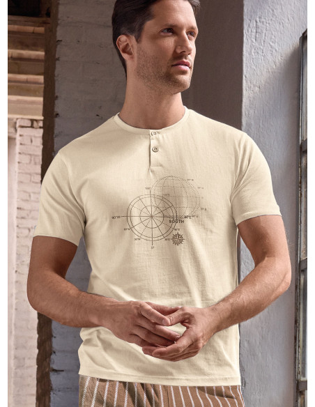 Pigiama serafino uomo jersey cotone shorts World Trip | INFIOREUOMO