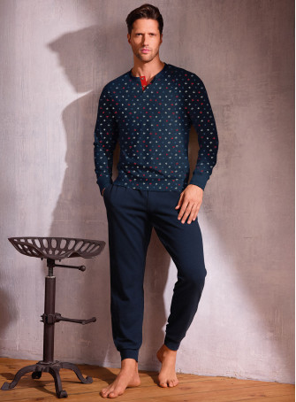 Pigiama uomo serafino jersey cotone Oasi | INFIOREUOMO