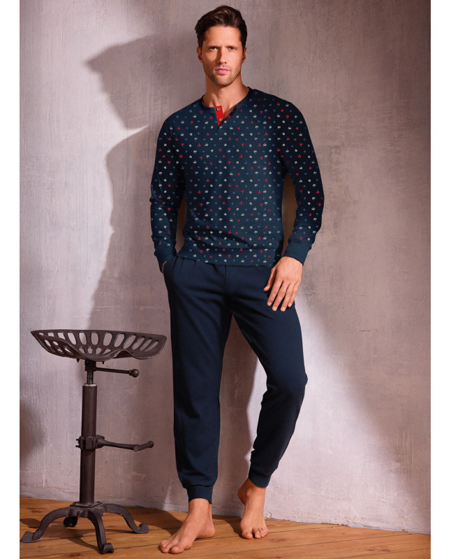 Pigiama uomo serafino jersey cotone Oasi | INFIOREUOMO