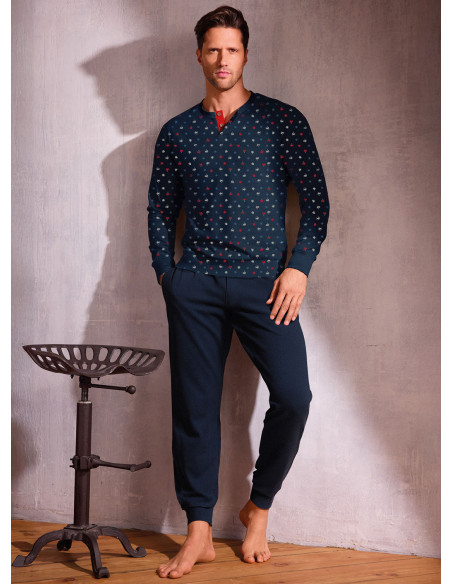 Pigiama uomo serafino jersey cotone Oasi | INFIOREUOMO