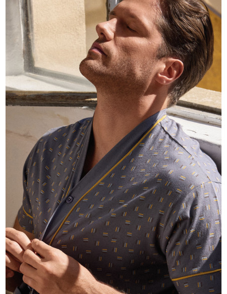 Pigiama uomo aperto cotone shorts Mikado | INFIOREUOMO