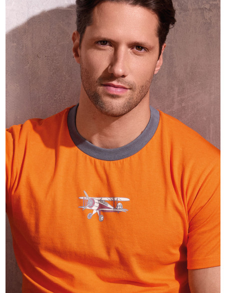 Pigiama uomo girocollo cotone shorts Plane | INFIOREUOMO