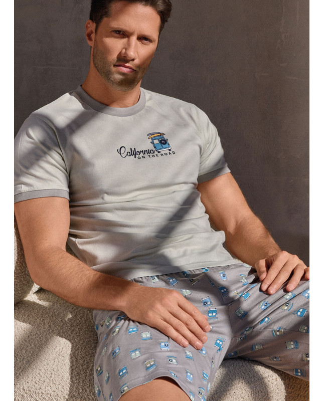 Pigiama uomo girocollo cotone shorts Go Surf | INFIOREUOMO