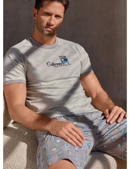 Pigiama uomo girocollo cotone shorts Go Surf | INFIOREUOMO
