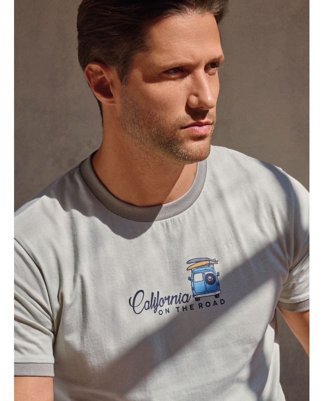 Pigiama uomo girocollo cotone shorts Go Surf | INFIOREUOMO